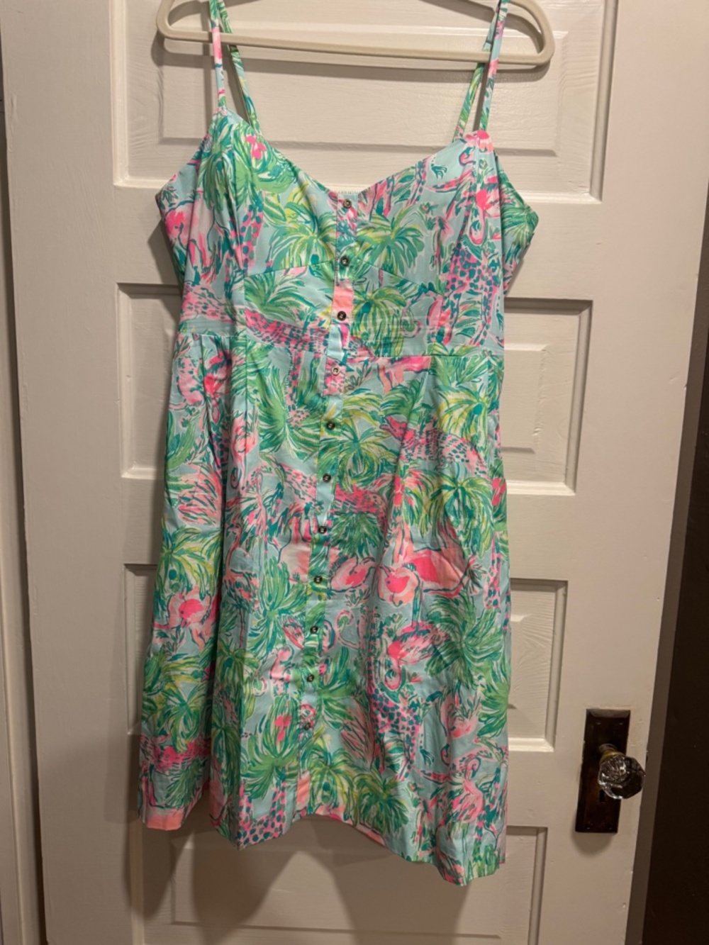 Lilly Pulitzer Easton Dress Sea Salt Blue On Parade Size 16